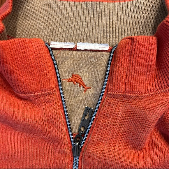 Tommy Bahama Flipshore Half Zip Reversible Pullover, Orange/Heather, Size XLarge - Picture 5 of 7